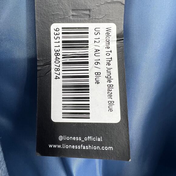 Lioness Welcome Jungle Light Baby Blue Oversized Blazer Light Academia Preppy 12 - Picture 4 of 8